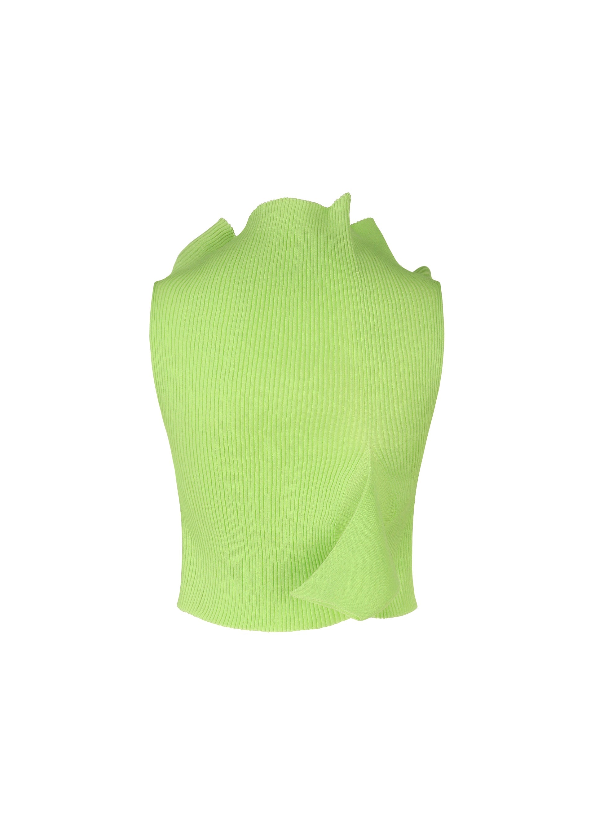 A detail shot of the ISSEY MIYAKE ADVENTITIOUS HIGH NECKS top.