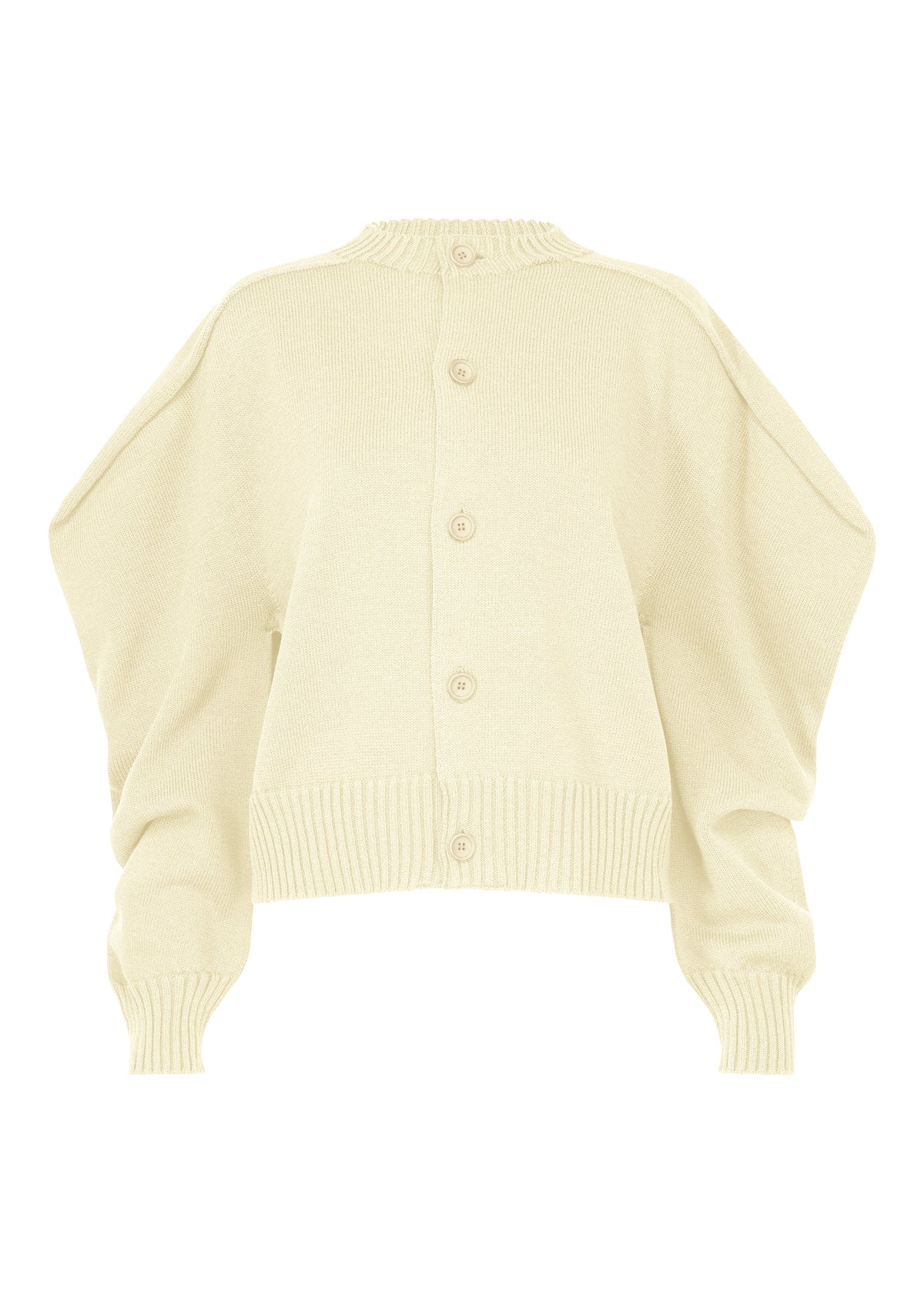 A product shot of the ISSEY MIYAKE AKIMBO KNIT clothing in off-white (02).