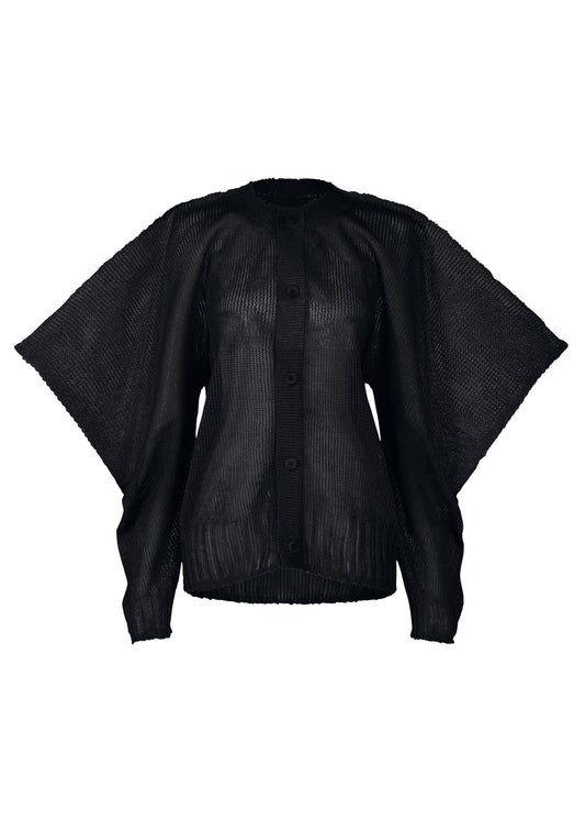 A product shot of the ISSEY MIYAKE CIALDA cardigan in dark navy (78).