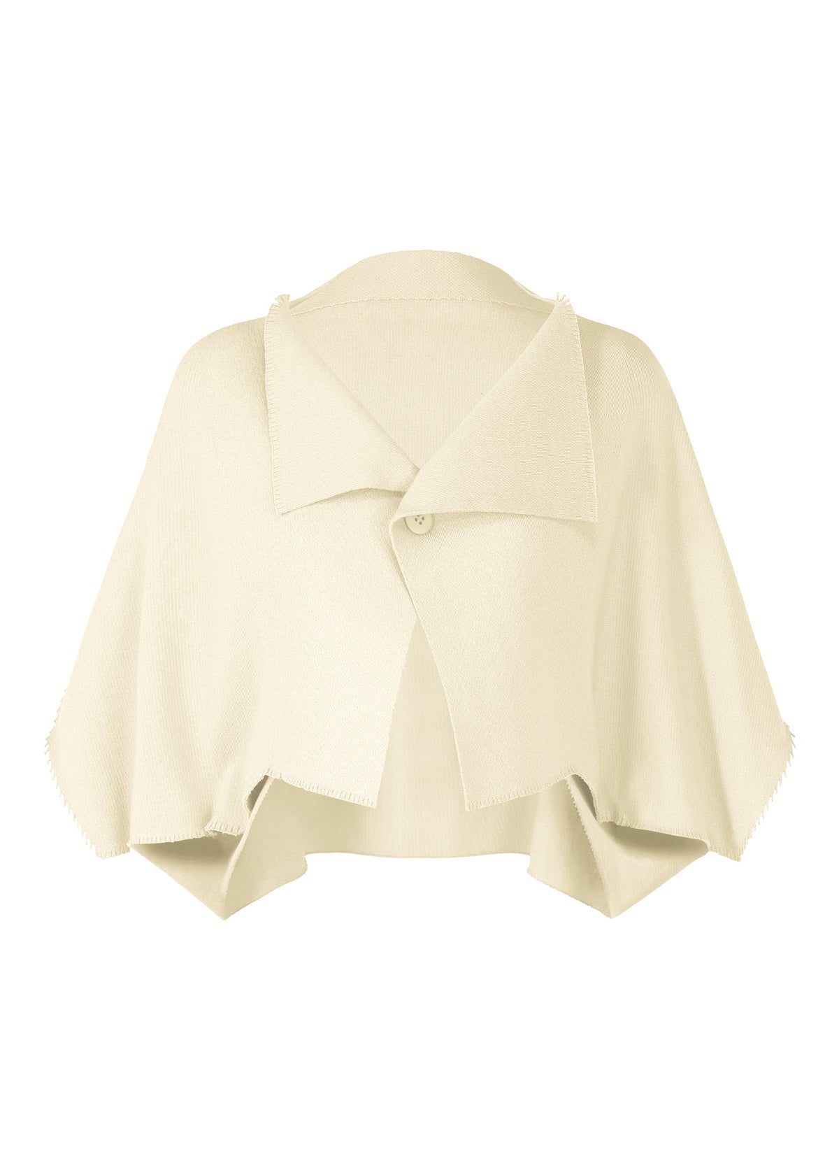 A product shot of the ISSEY MIYAKE CAMPAGNE cardigan in off-white (02).