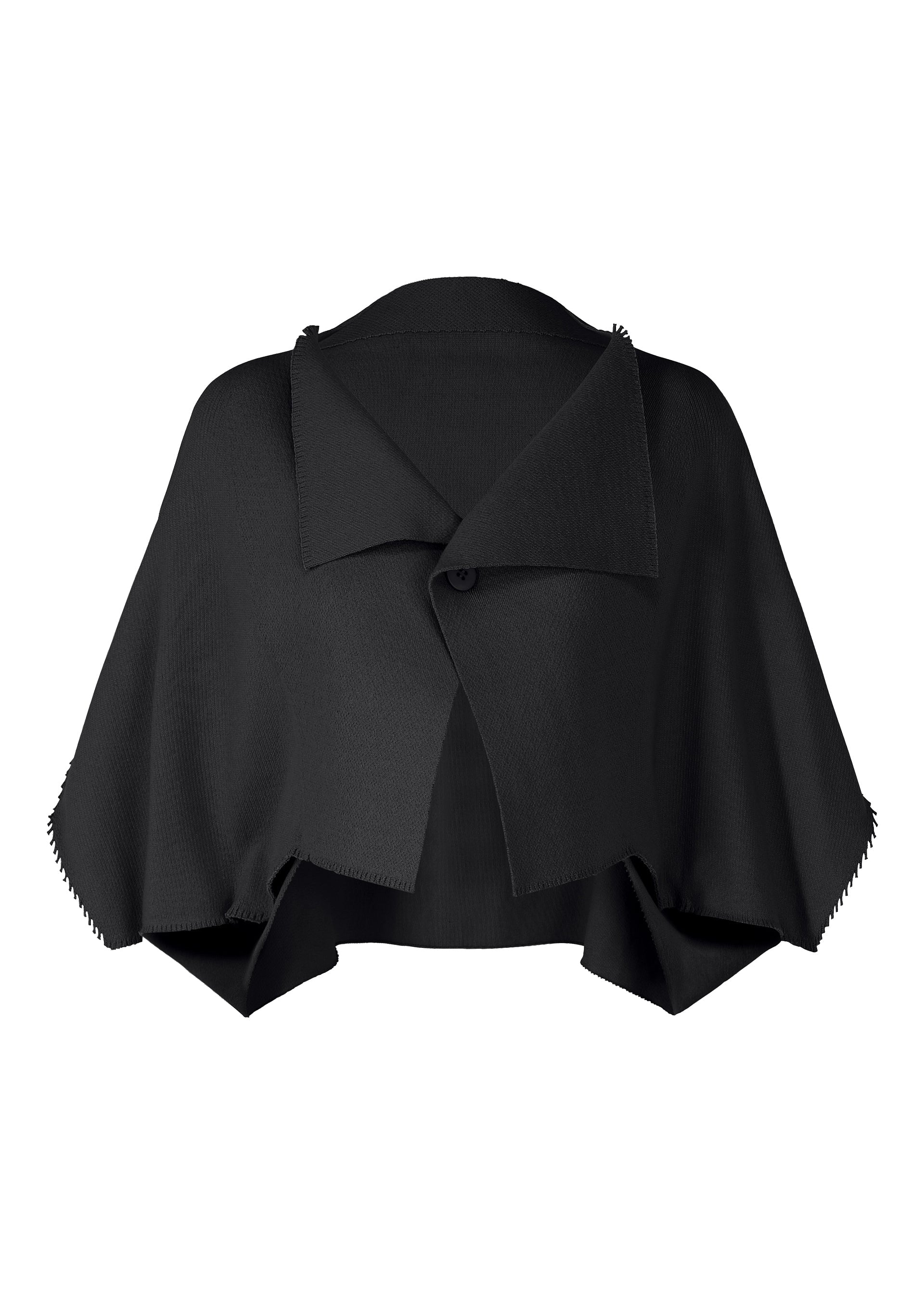 A product shot of the ISSEY MIYAKE CAMPAGNE cardigan in black (15).
