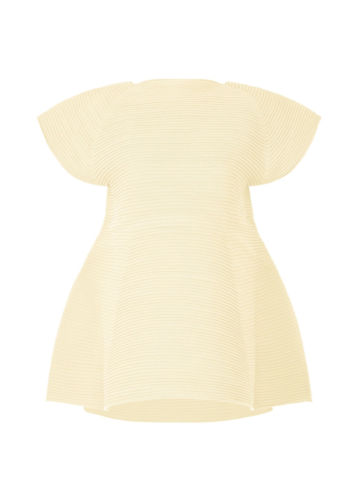 A product shot of the ISSEY MIYAKE CORRUGATED KNIT dress in off-white (02).