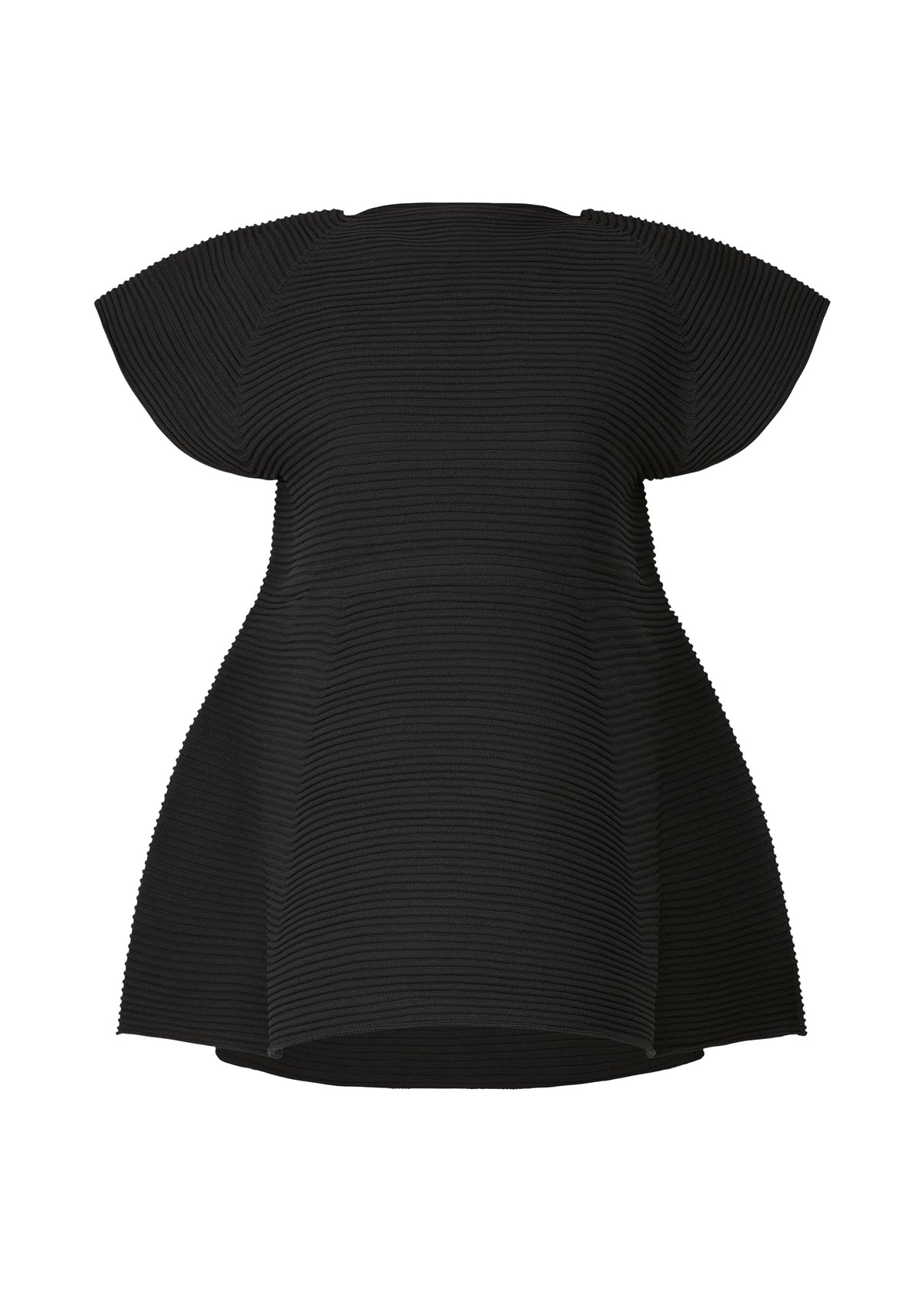 A product shot of the ISSEY MIYAKE CORRUGATED KNIT dress in black (15).