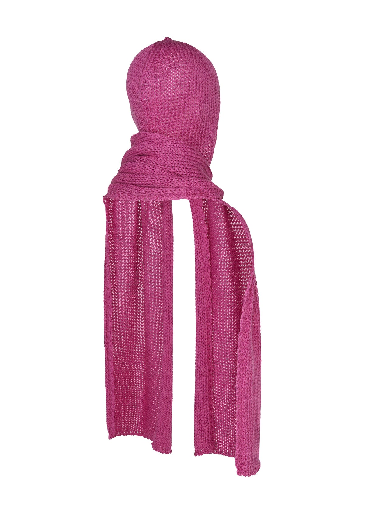 A detail shot of the ISSEY MIYAKE PANINI BALACLAVA cap.