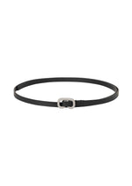 A product shot of the ISSEY MIYAKE SOLID LEATHER BELT belt in black.