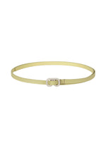 A product shot of the ISSEY MIYAKE SOLID LEATHER BELT belt in dull cream.