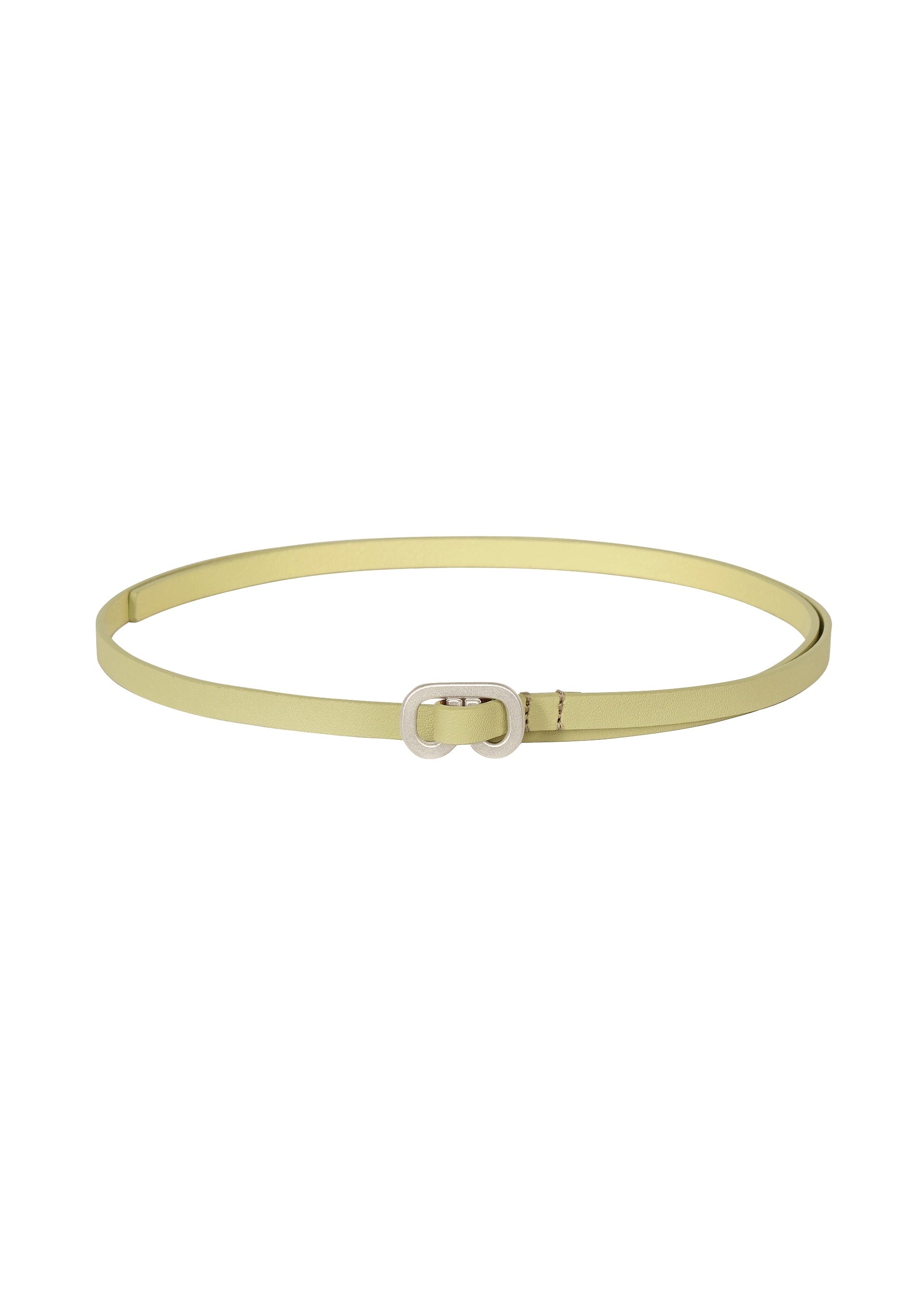 A product shot of the ISSEY MIYAKE SOLID LEATHER BELT belt in dull cream.