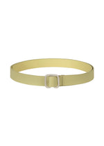 A product shot of the ISSEY MIYAKE SOLID LEATHER BELT belt in dull cream.