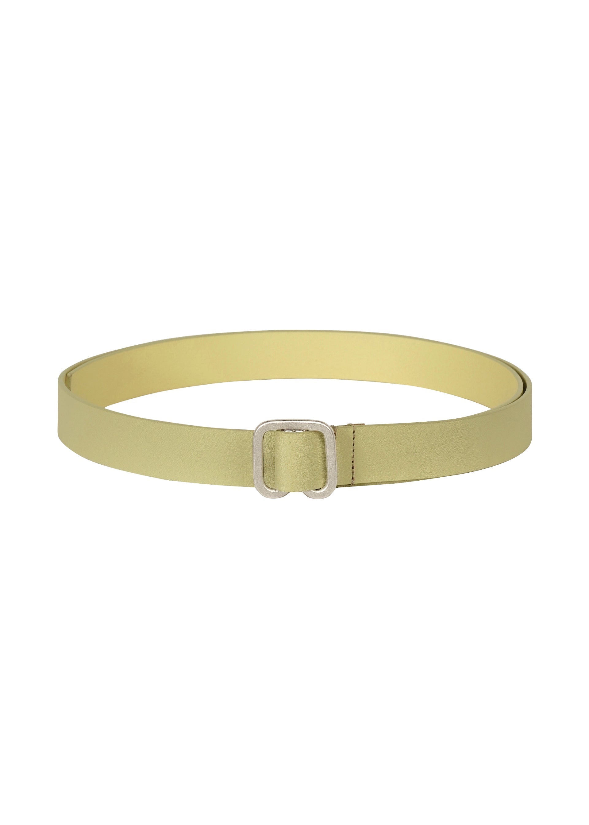 A product shot of the ISSEY MIYAKE SOLID LEATHER BELT belt in dull cream.