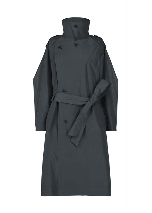 A product shot of the ISSEY MIYAKE CORRELATION coat in dark navy.