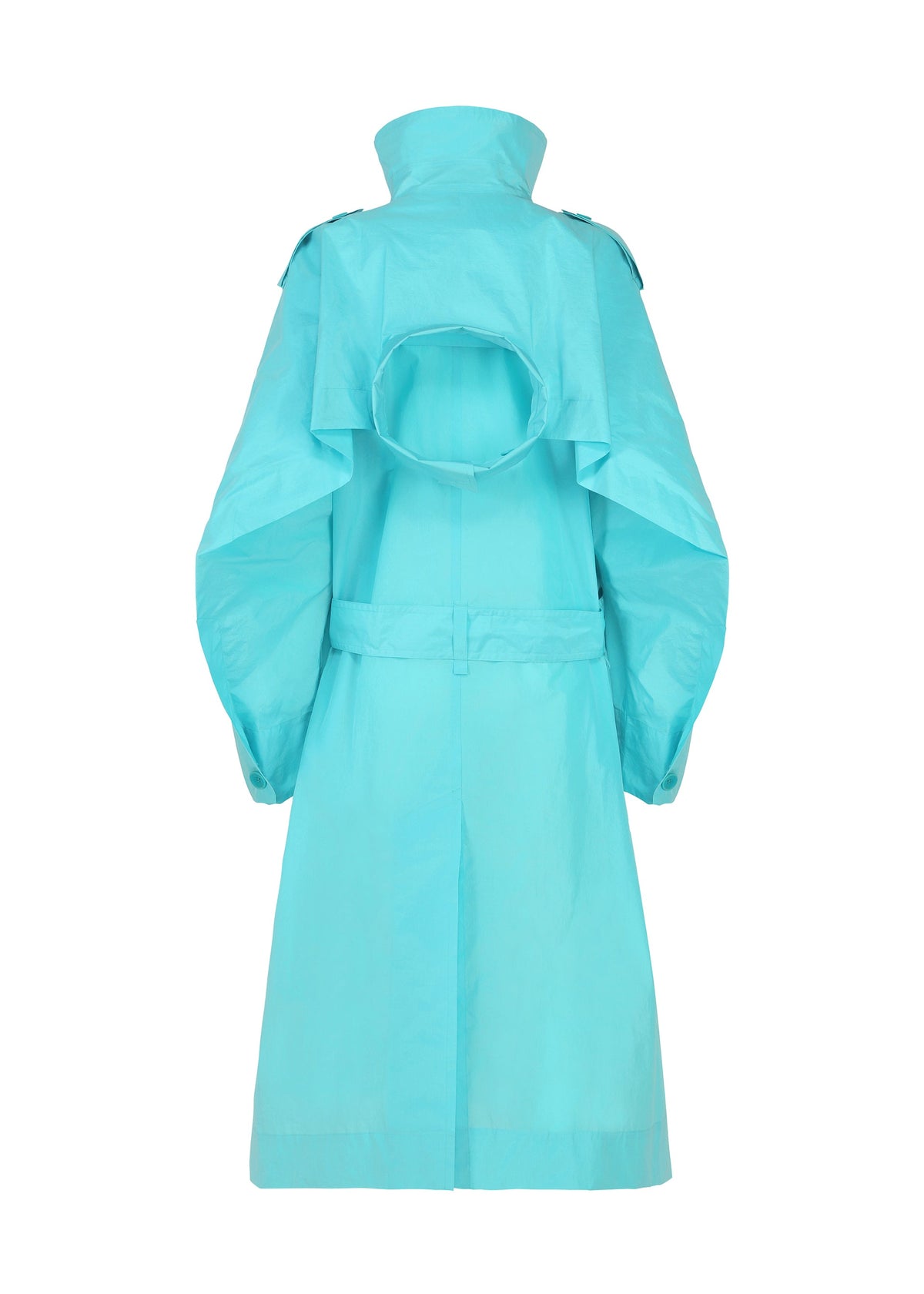 A detail shot of the ISSEY MIYAKE CORRELATION coat.