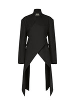 A product shot of the ISSEY MIYAKE CALLIGRAPH jacket in black.
