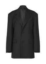 A product shot of the ISSEY MIYAKE HONEST ENSEMBLE jacket in black.