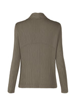 A detail shot of the ISSEY MIYAKE HATCHING PLEATS jacket.