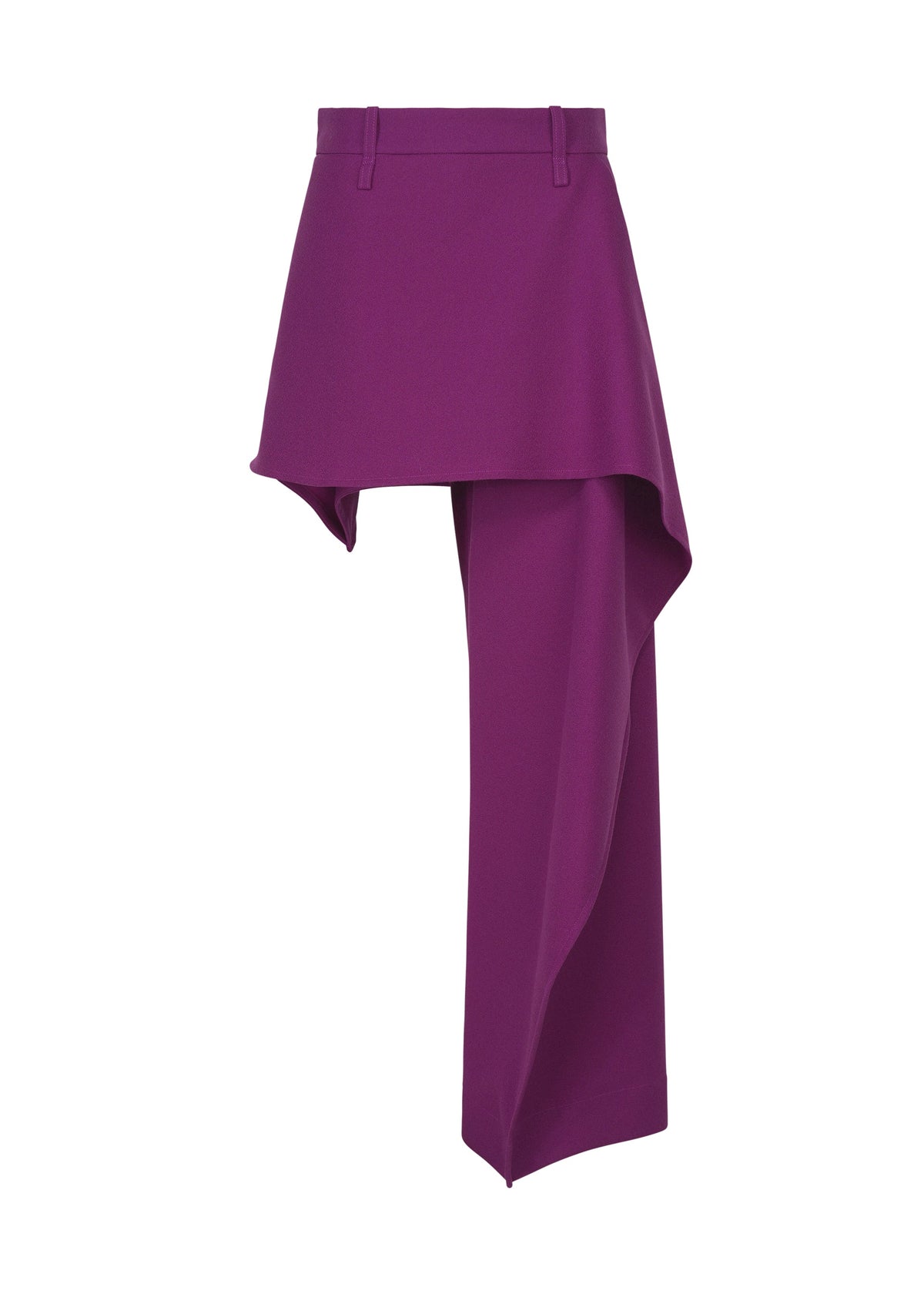 A product shot of the ISSEY MIYAKE CALLIGRAPH trousers in purple.