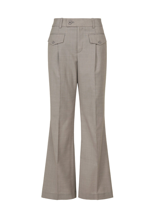 A product shot of the ISSEY MIYAKE HONEST ENSEMBLE trousers in gray.