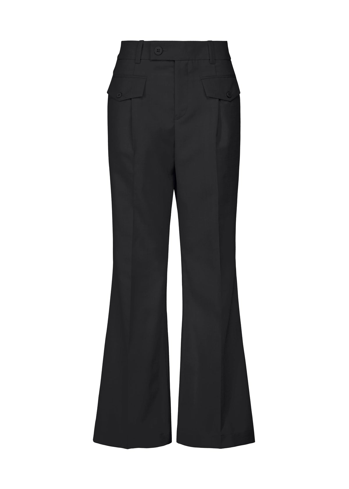 A product shot of the ISSEY MIYAKE HONEST ENSEMBLE trousers in black.
