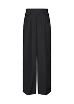 A product shot of the ISSEY MIYAKE HONEST ENSEMBLE trousers in black.