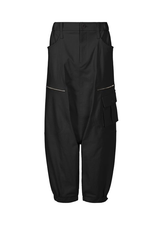 A product shot of the ISSEY MIYAKE GRAINY PANTS trousers in black.