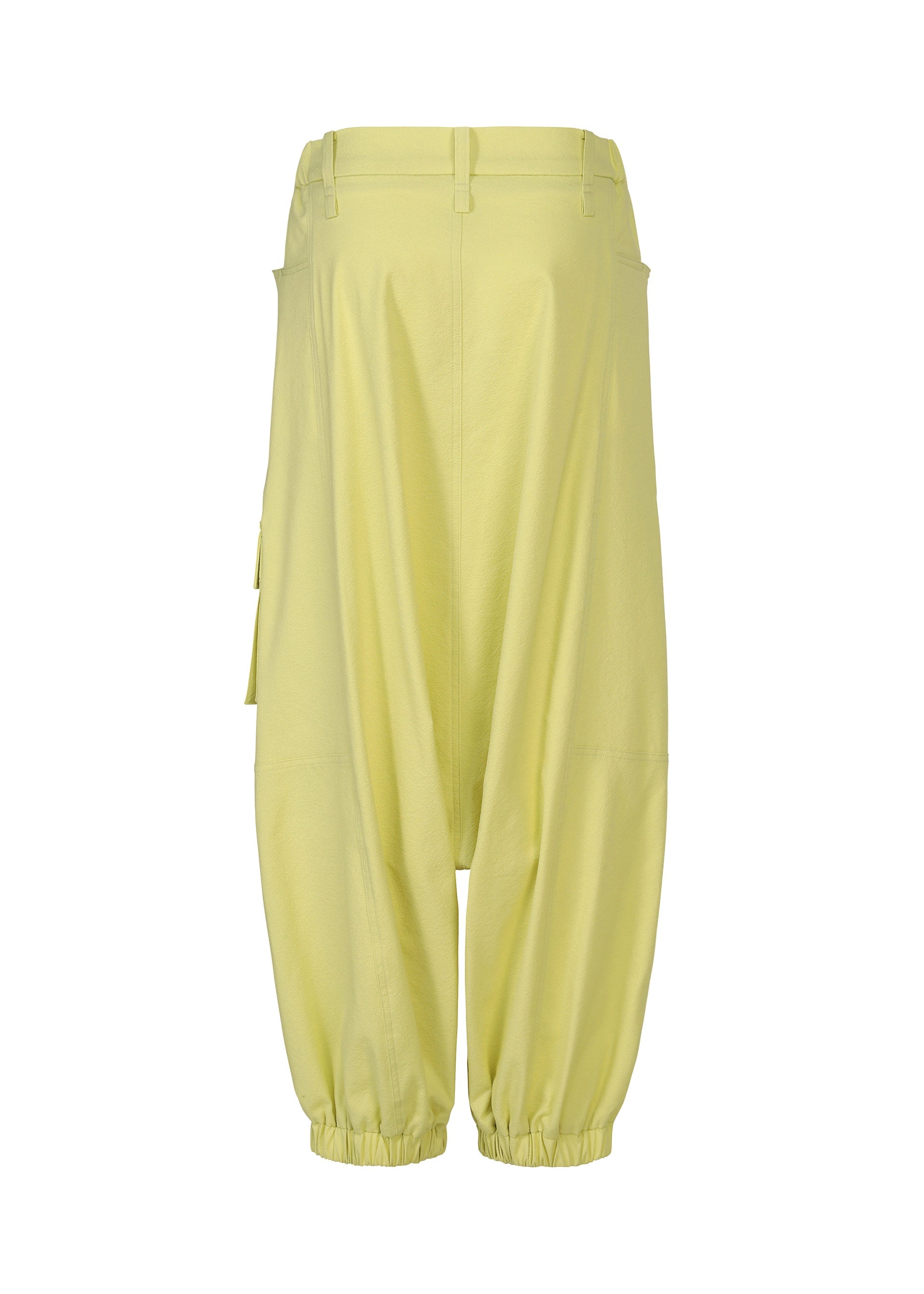A detail shot of the ISSEY MIYAKE GRAINY PANTS trousers.