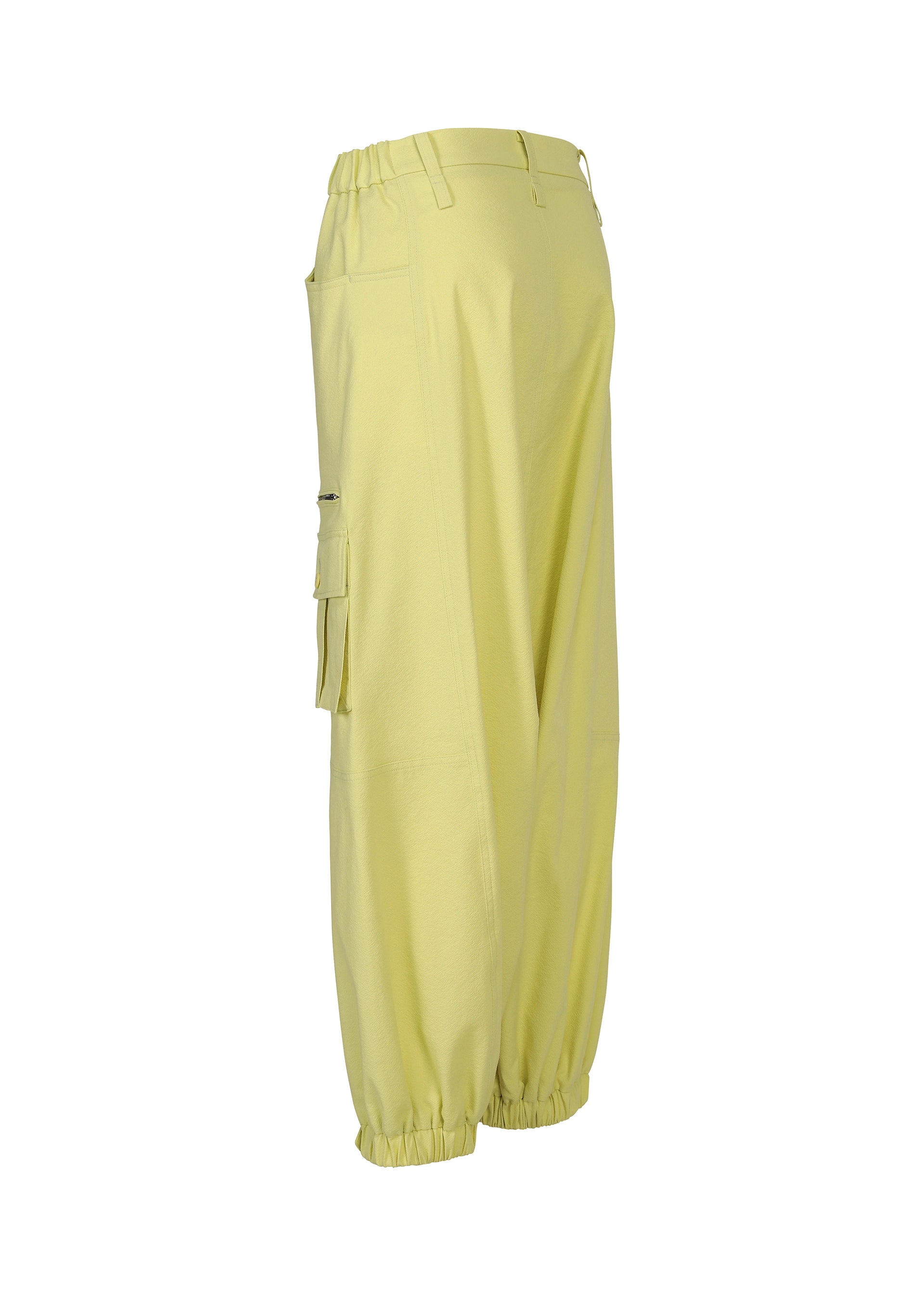 A detail shot of the ISSEY MIYAKE GRAINY PANTS trousers.
