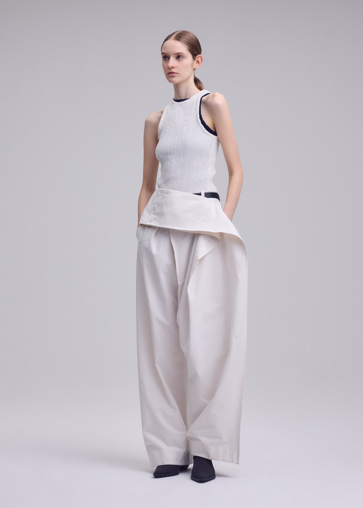 GRAINY PANTS Trousers Dull Cream
