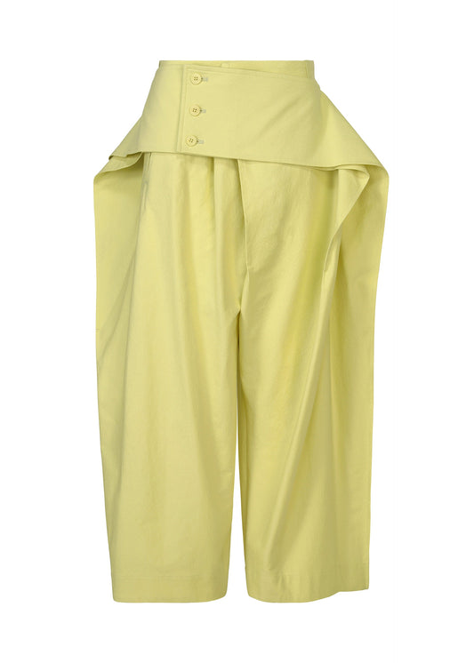 A product shot of the ISSEY MIYAKE GRAINY PANTS trousers in dull cream.