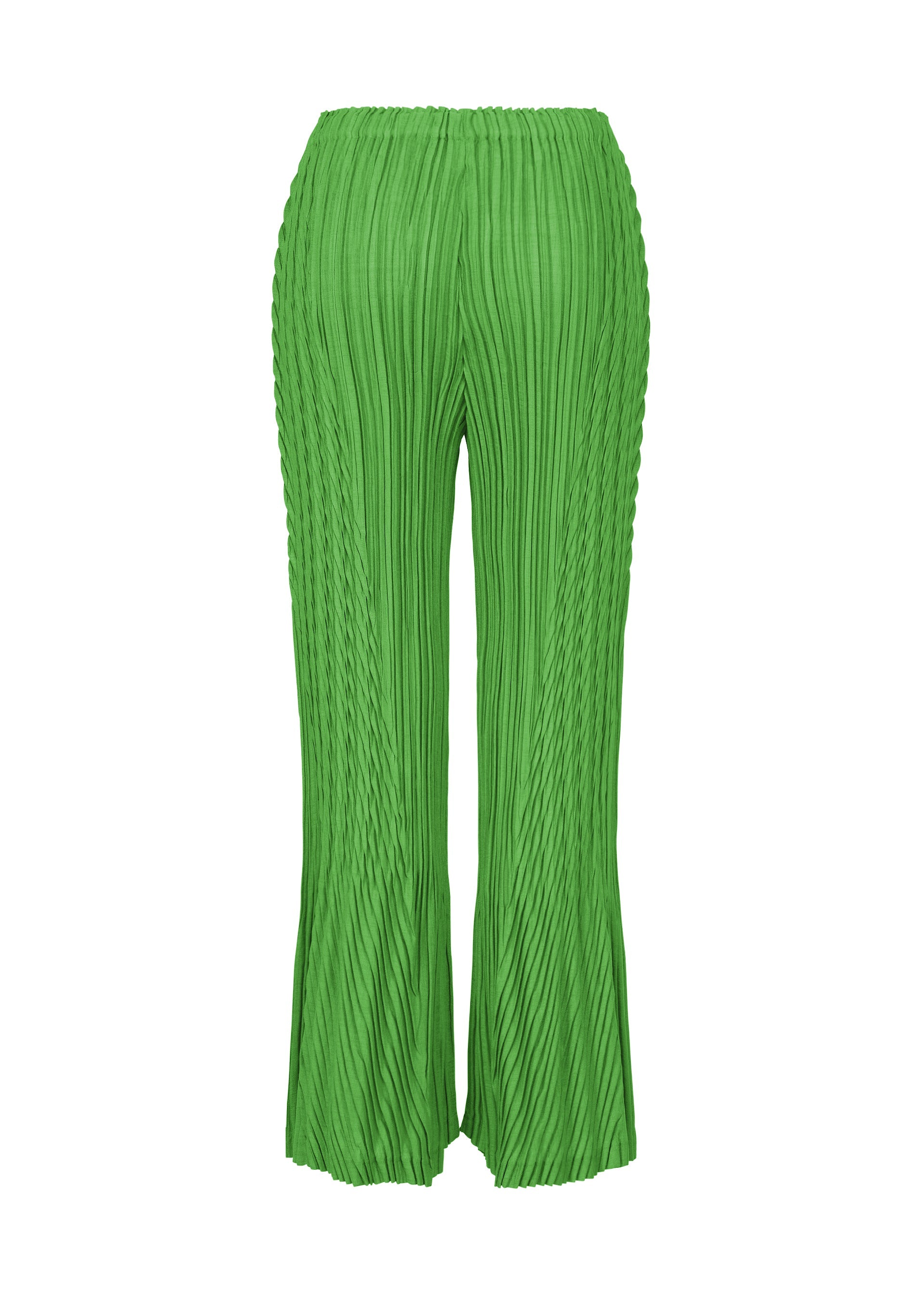 A detail shot of the ISSEY MIYAKE UNFURLING PLEATS trousers.