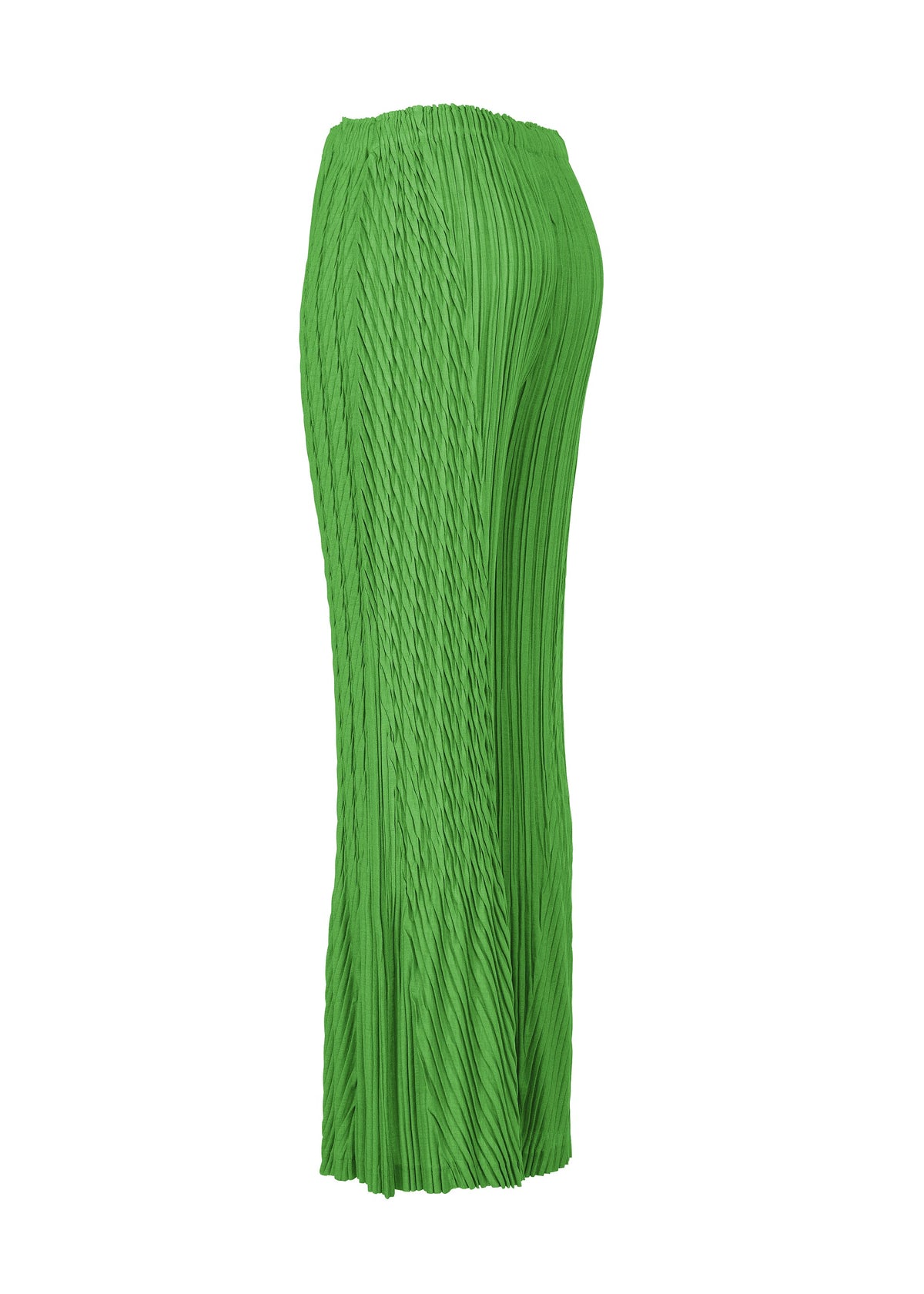 A detail shot of the ISSEY MIYAKE UNFURLING PLEATS trousers.