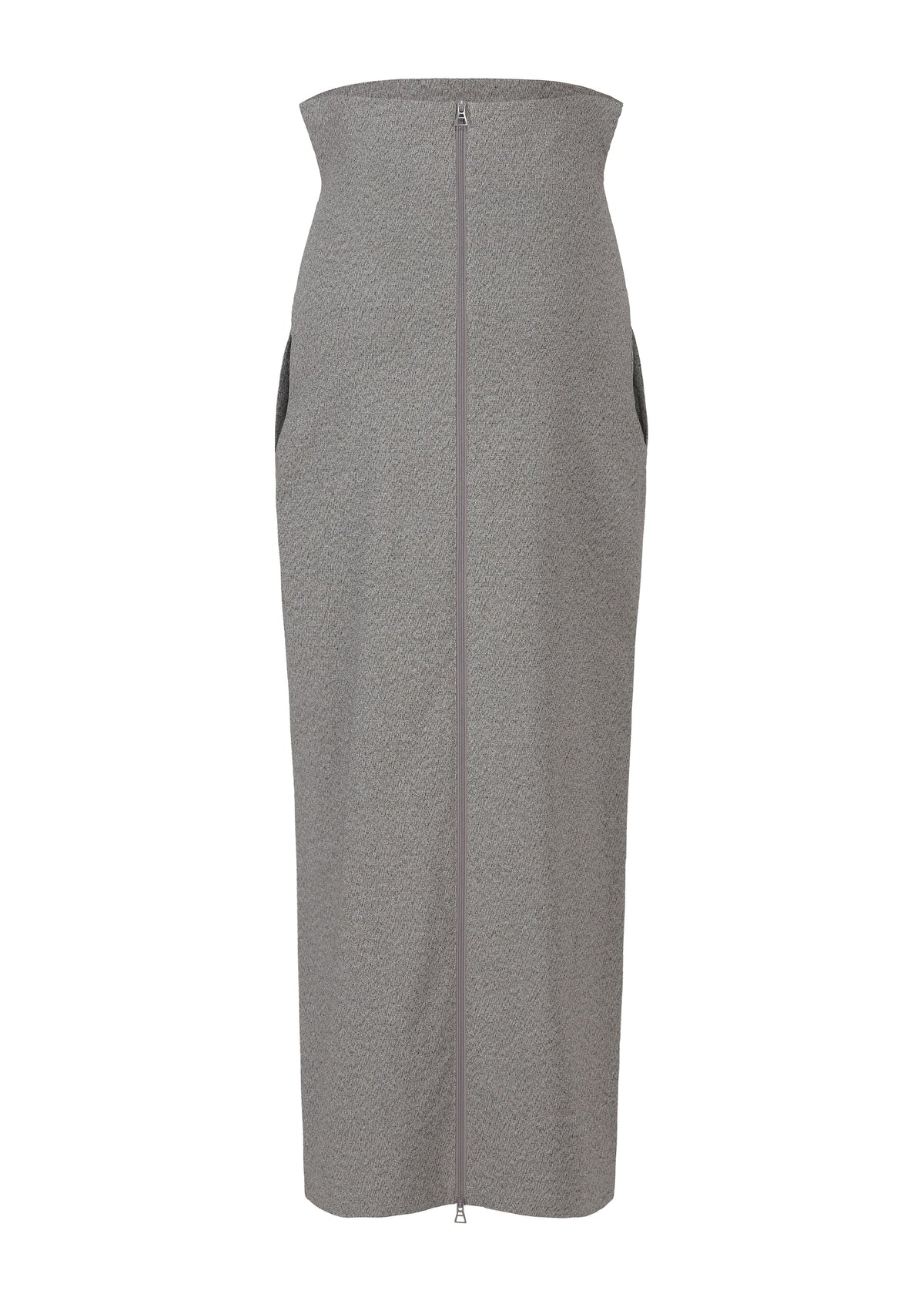 A detail shot of the ISSEY MIYAKE ALLOW skirt.