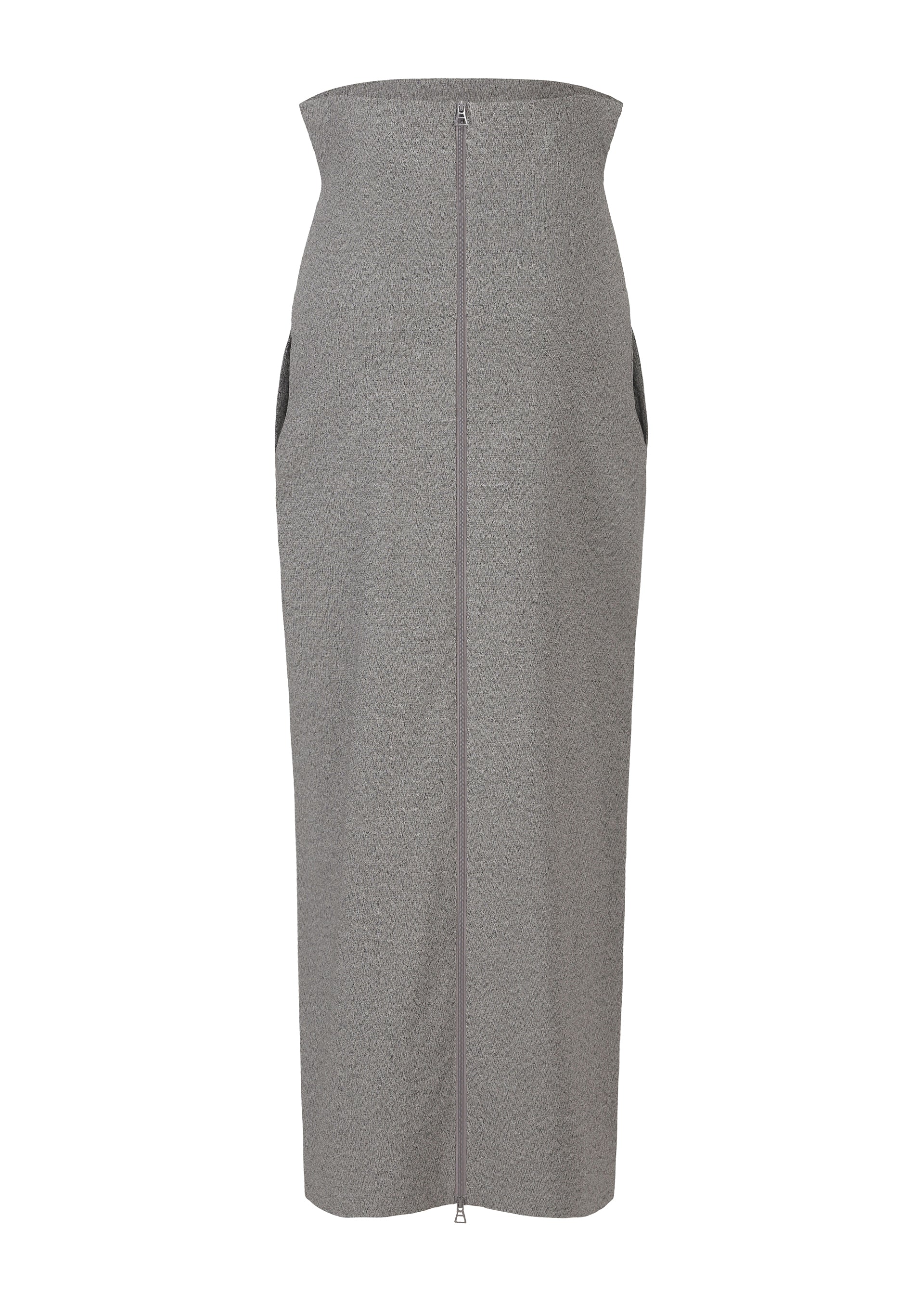 A detail shot of the ISSEY MIYAKE ALLOW skirt.