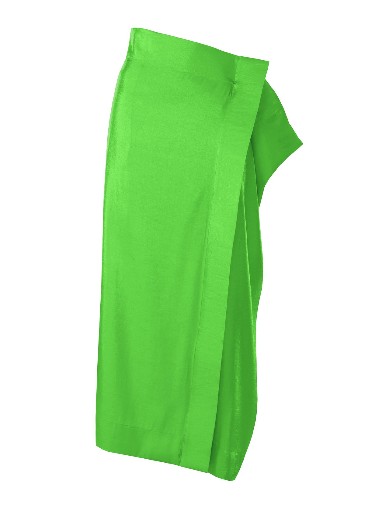 A product shot of the ISSEY MIYAKE MERCURY skirt in green.