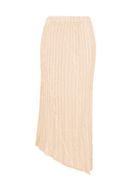 A product shot of the ISSEY MIYAKE UNFURLING PLEATS skirt in off-white.