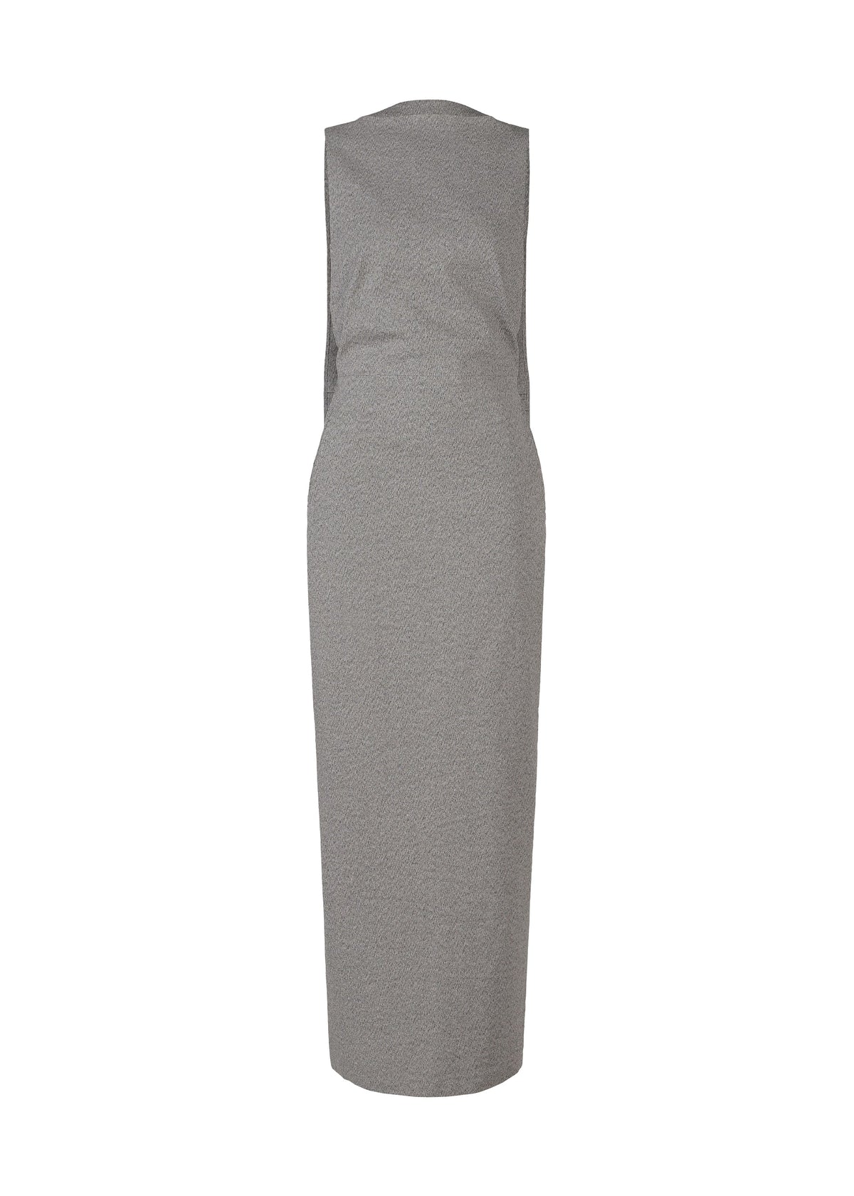 A product shot of the ISSEY MIYAKE ALLOW dress in gray.