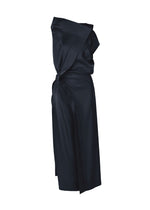 A product shot of the ISSEY MIYAKE MERCURY dress in dark navy.