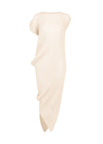 A product shot of the ISSEY MIYAKE LEAF PLEATS dress in off-white.