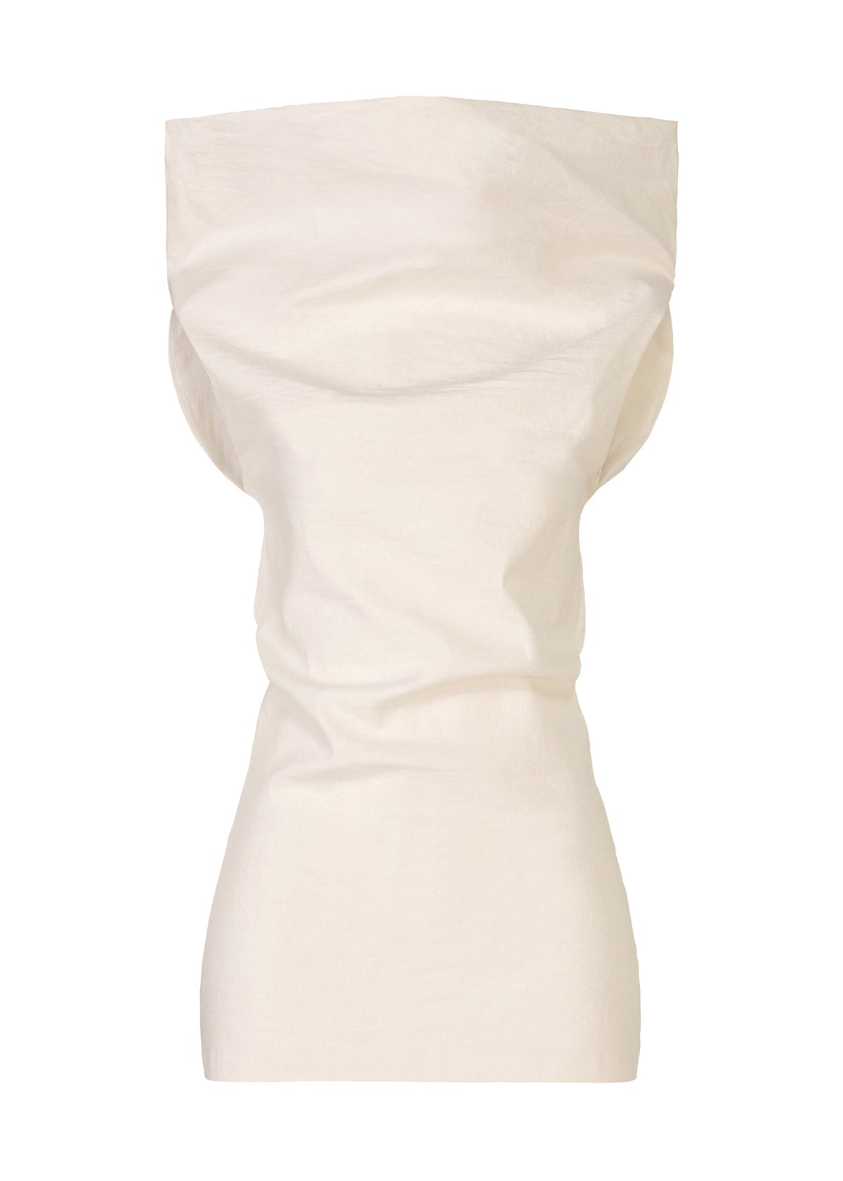 A product shot of the ISSEY MIYAKE ALLOW shirt in off-white.