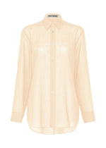 A product shot of the ISSEY MIYAKE SHEER WOOL shirt in off-white.