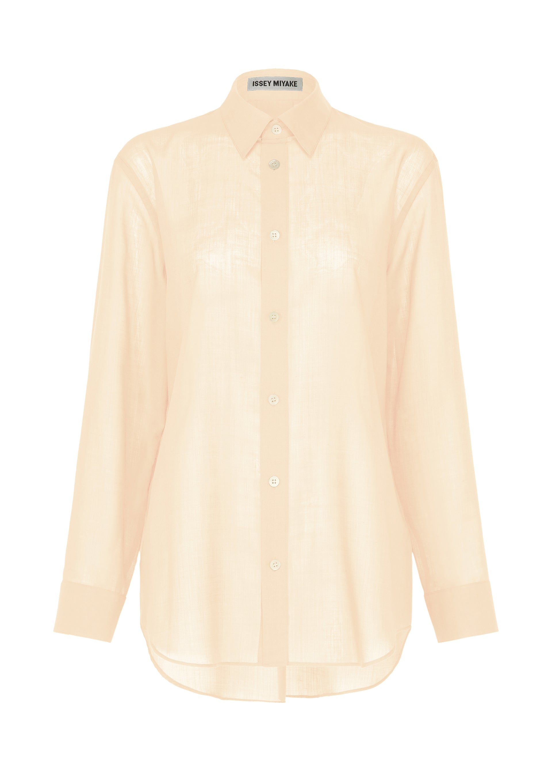 A product shot of the ISSEY MIYAKE SHEER WOOL shirt in off-white.