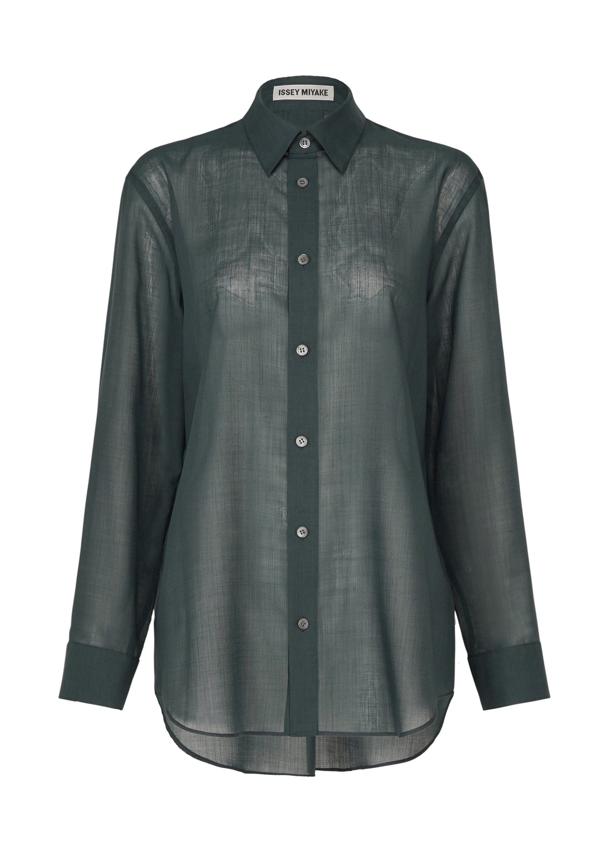 A product shot of the ISSEY MIYAKE SHEER WOOL shirt in dark navy.