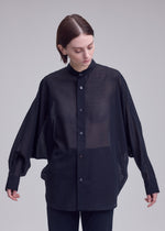 SHEER WOOL Shirt Dark Navy