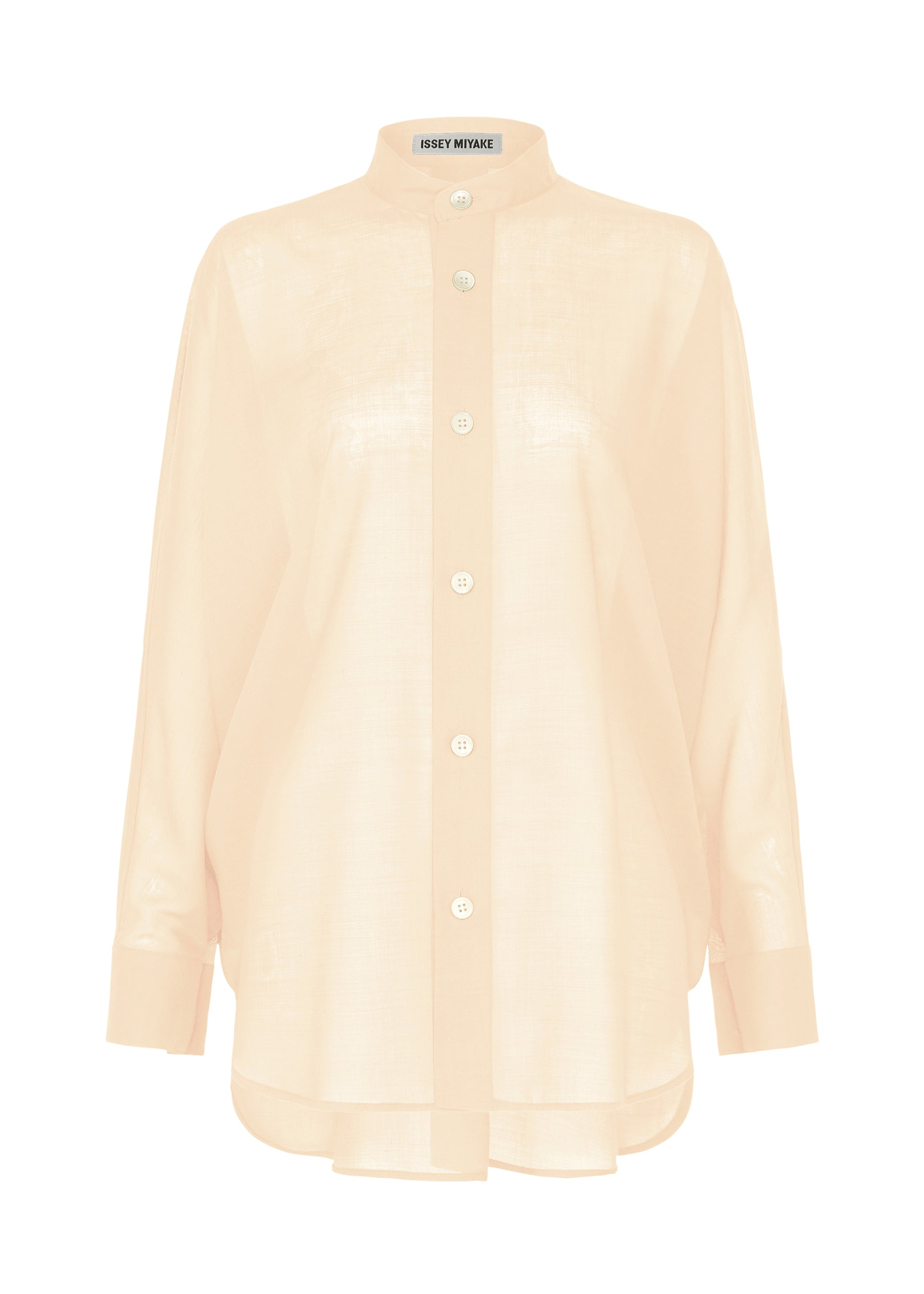 A product shot of the ISSEY MIYAKE SHEER WOOL shirt in off-white.