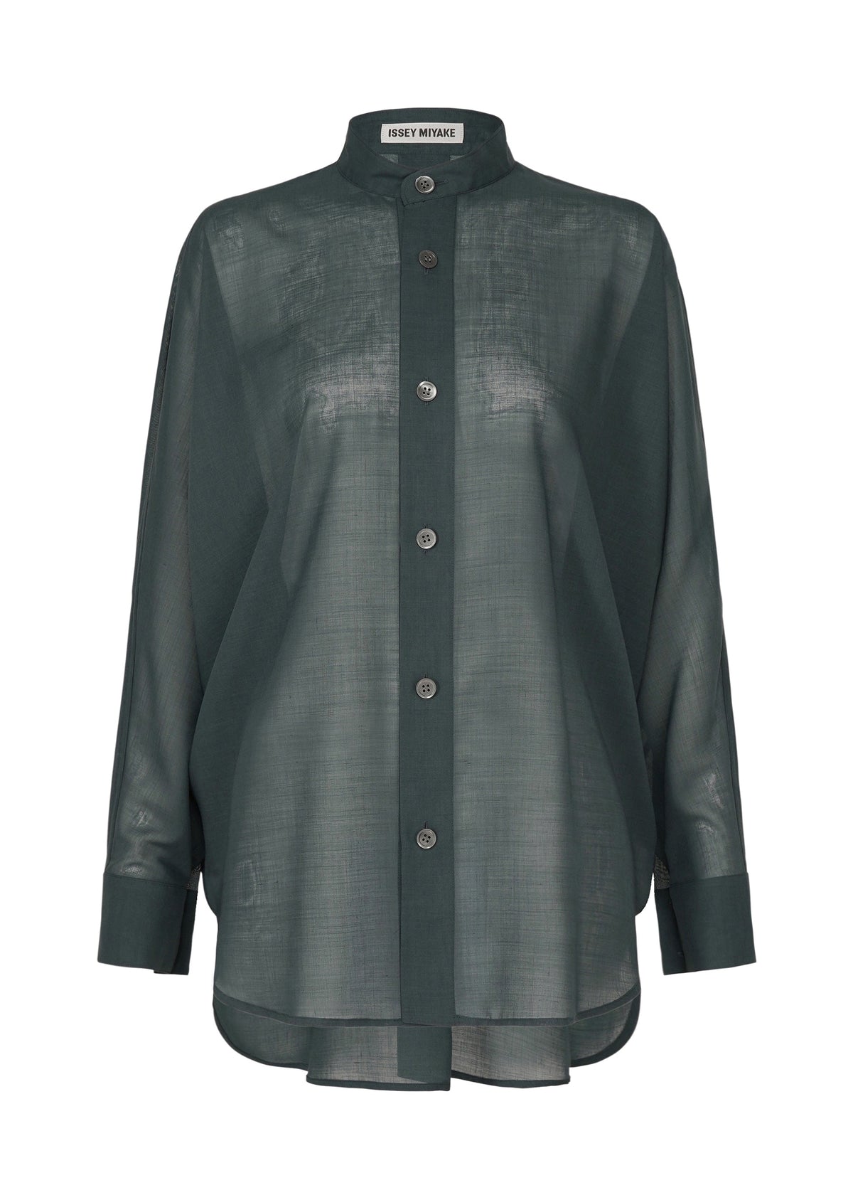 A product shot of the ISSEY MIYAKE SHEER WOOL shirt in dark navy.