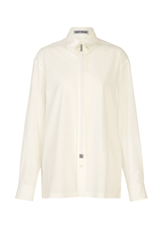 A product shot of the ISSEY MIYAKE MONSIEUR SHIRT shirt in white.