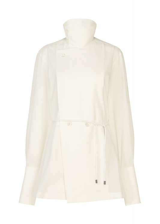 A product shot of the ISSEY MIYAKE MONSIEUR SHIRT shirt in white.
