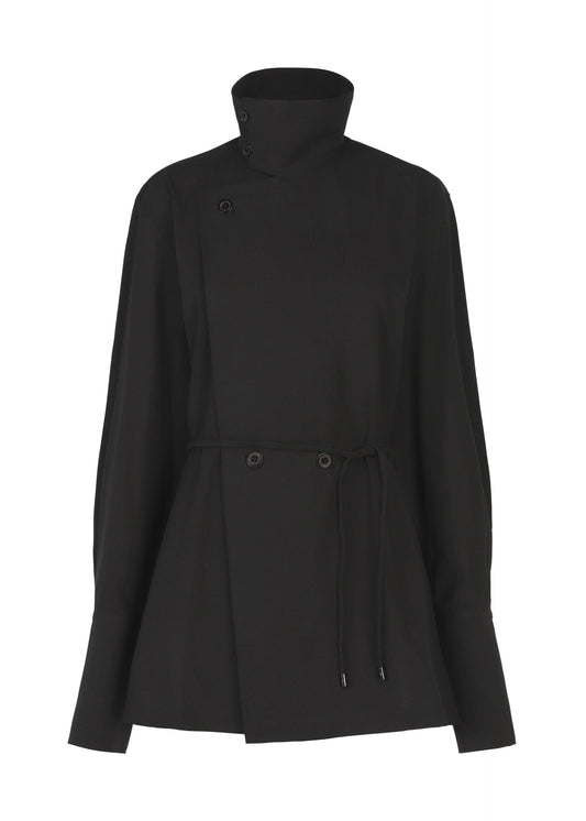 A product shot of the ISSEY MIYAKE MONSIEUR SHIRT shirt in black.