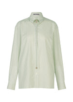 A product shot of the ISSEY MIYAKE MONSIEUR SHIRT(DOBBY STRIPE) shirt in white-hued.