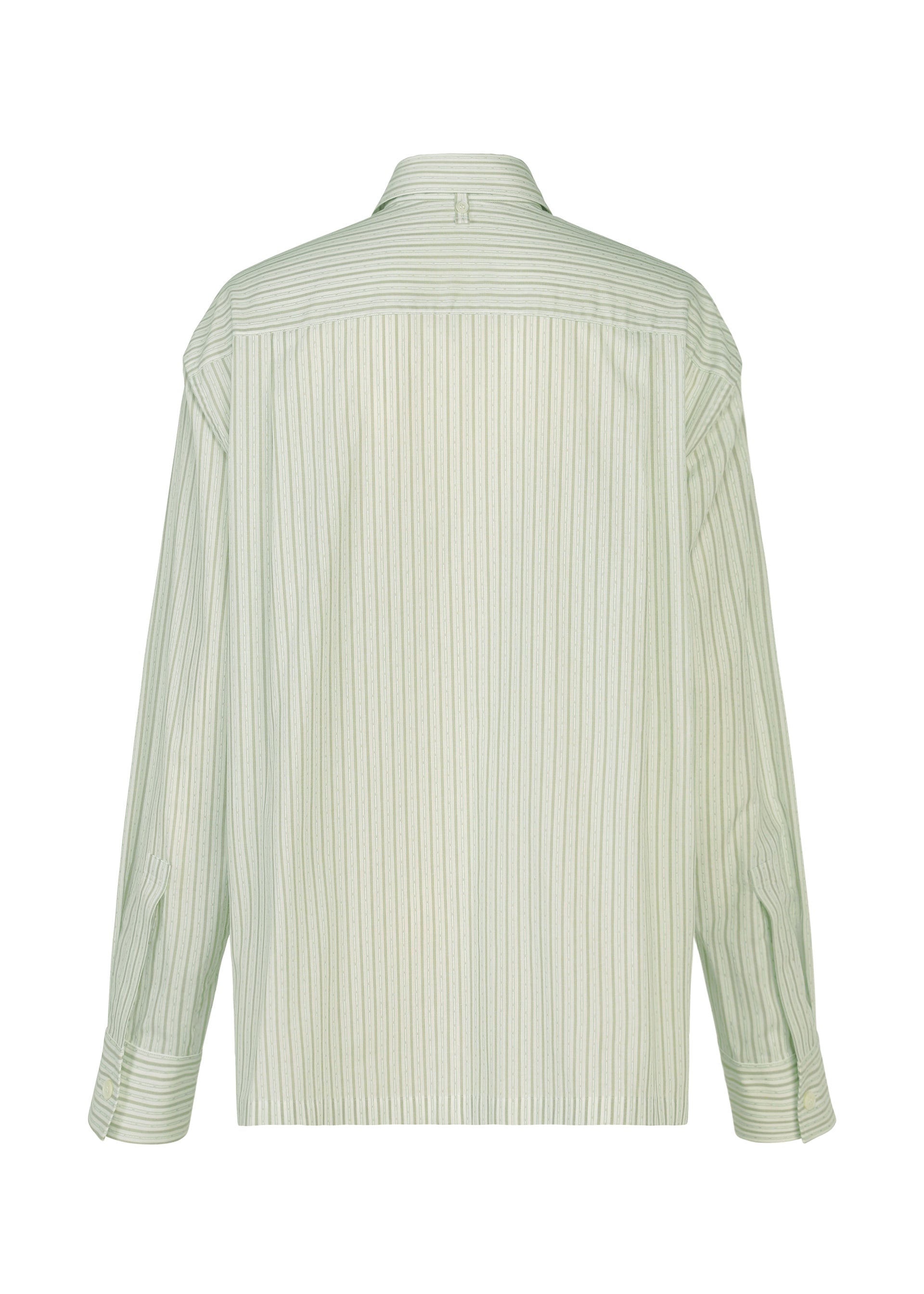 A detail shot of the ISSEY MIYAKE MONSIEUR SHIRT(DOBBY STRIPE) shirt.