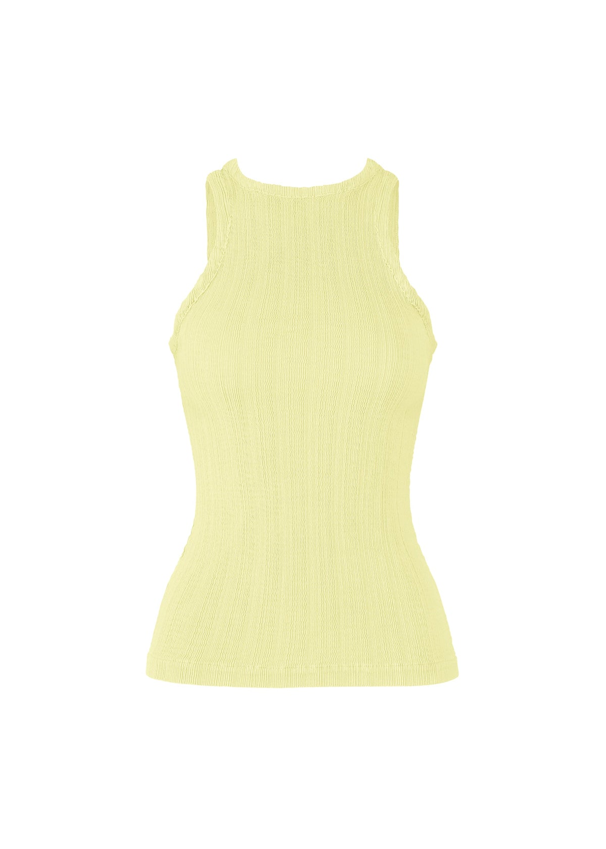 A product shot of the ISSEY MIYAKE RILL shirt in dull cream.