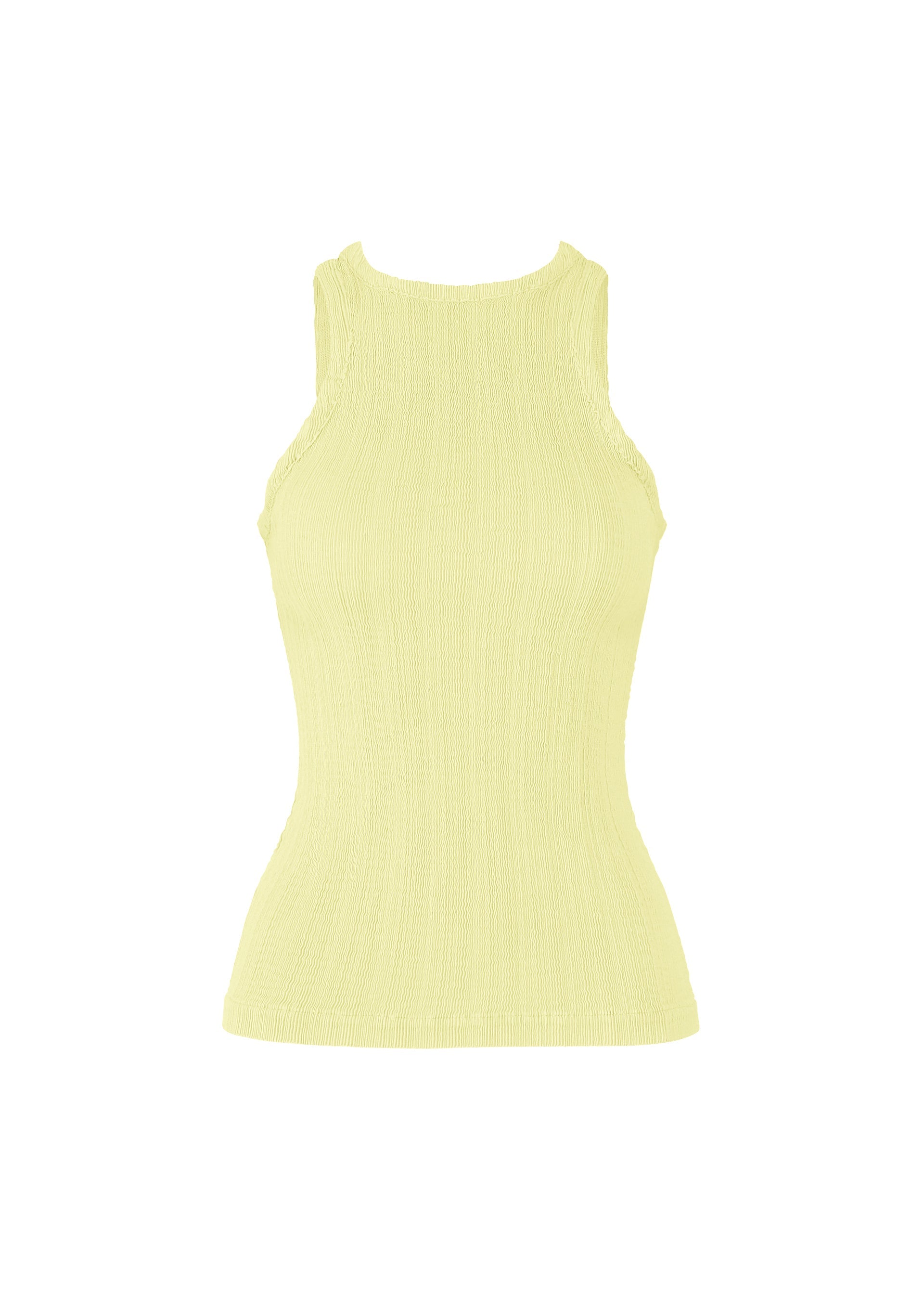A product shot of the ISSEY MIYAKE RILL shirt in dull cream.
